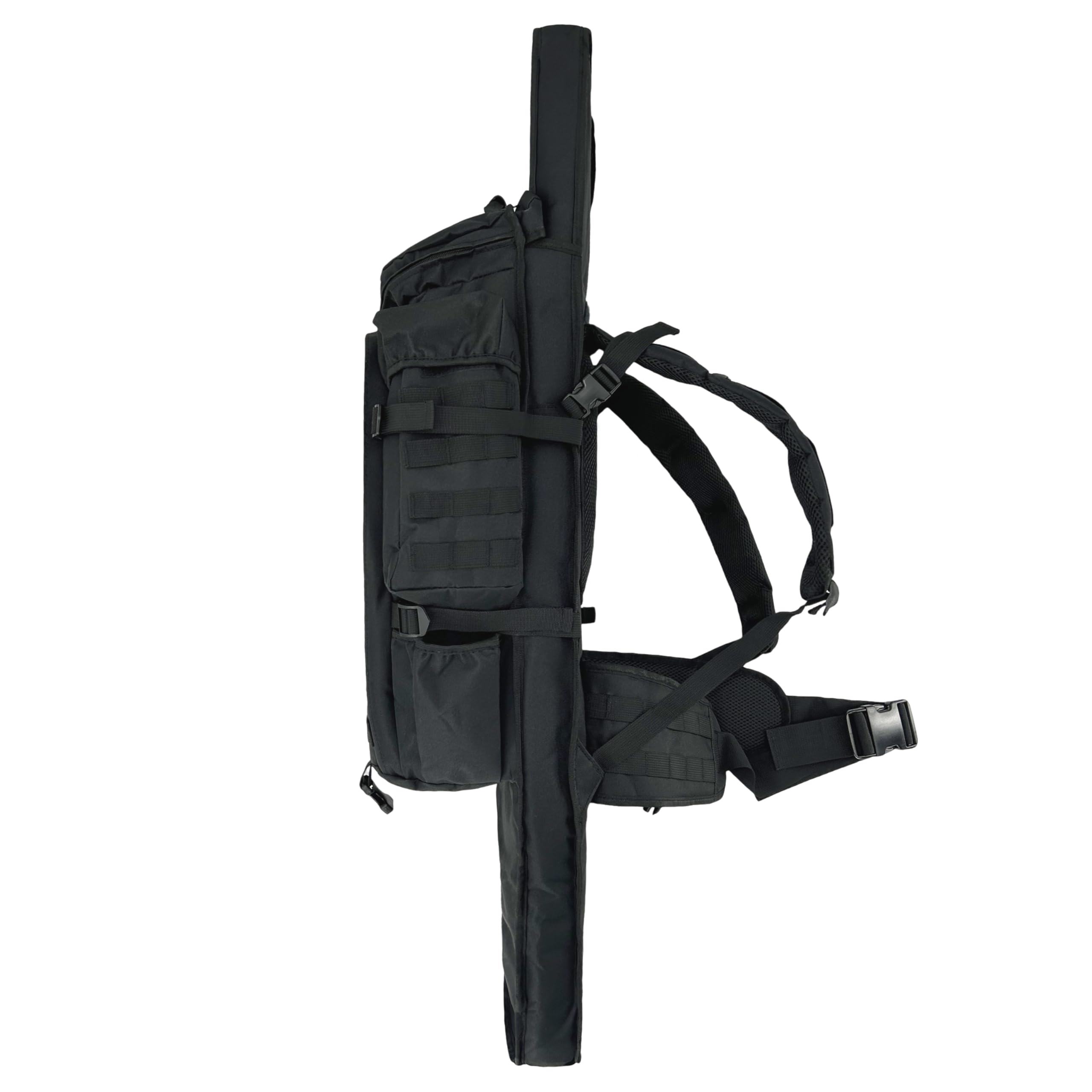 Alephnull Zaino tattico per fucili Borsa telescopica doppia per fucili Custodia impermeabile in poliestere per fucili Compatibile con MOLLE per caccia, tiro, pesca, escursionismo, trekking, campeggio
