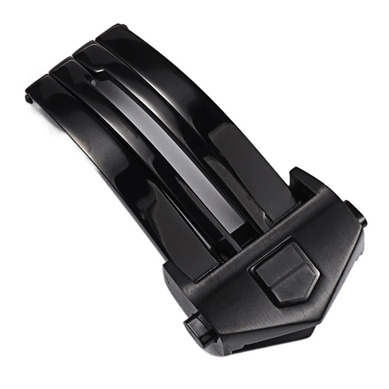 Fermoir déployant en acier inoxydable massif pour bracelet de montre Tag Heuer Noir 20 mm
