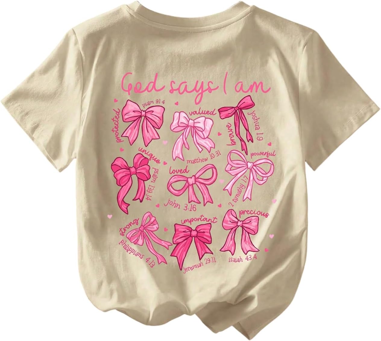 SOLY HUX Girl's Cute Bow Graphic T Shirts Short Sleeve Crew Neck Loose Fit Summer Casual Tee Tops