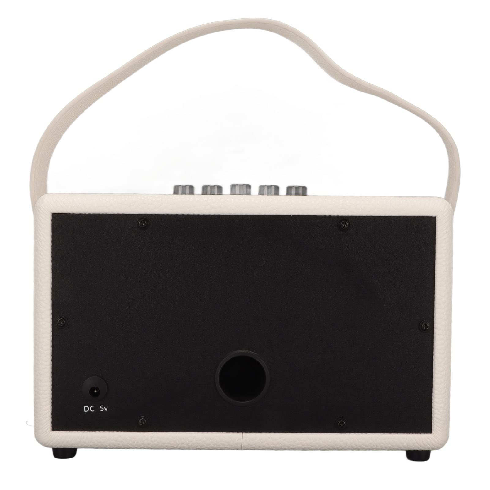 Vintage-Bluetooth-Lautsprecher aus Leder mit Starkem Bass, Kabelloser Musikplayer für Outdoor-Performance, Büro und Zuhause, 1 Einheit (Weiß)