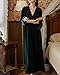 UOEKJUHN Women's Ultra Soft V-Neck Pullover Bathrobe Fashion Casual Loose Long Sleeves Loungewear,Dark green,XL