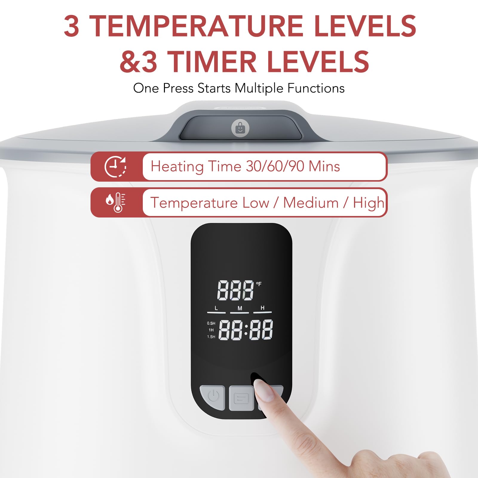 Electactic Scaldasalviette grande da 20 litri per bagno, anche riscaldato per asciugamani, accappatoi e coperte di grandi dimensioni, scaldasalviette per spa con timer 24 ore, temperatura regolabile