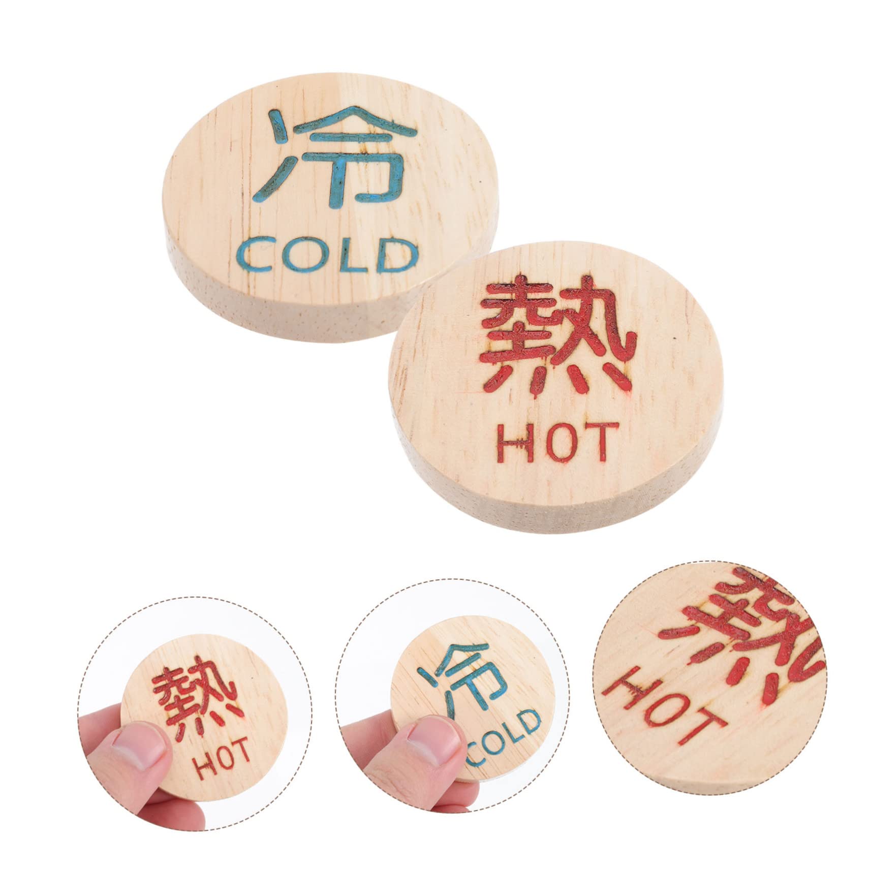 Gatuida 8pièces Panneau De Signalisation Température De Eau Indicateur Chaud Froid Bois Pour Établissements Restauration Et Hôtellerie