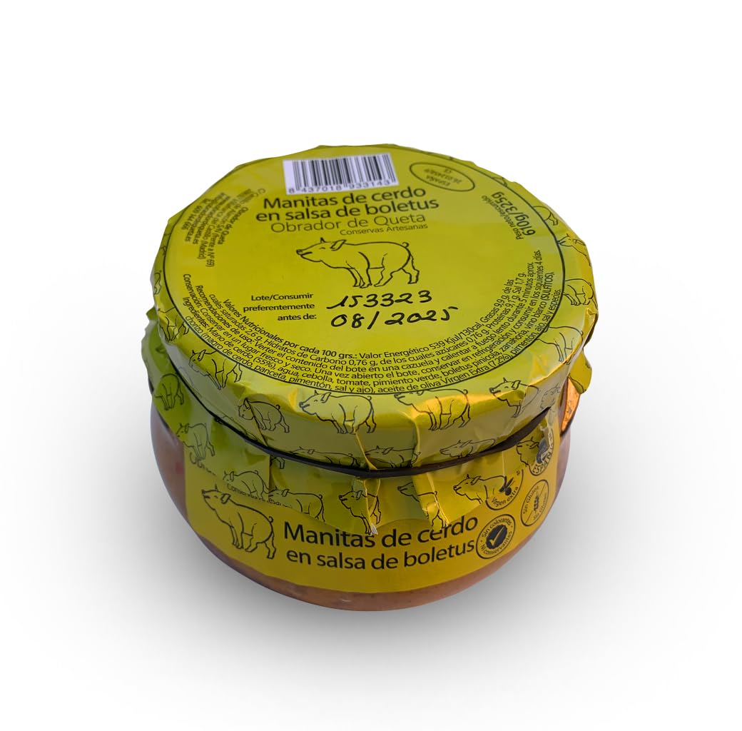 Manitas de cerdo en salsa de boletus 610grs Pack de 3 Conservas Gourmet España