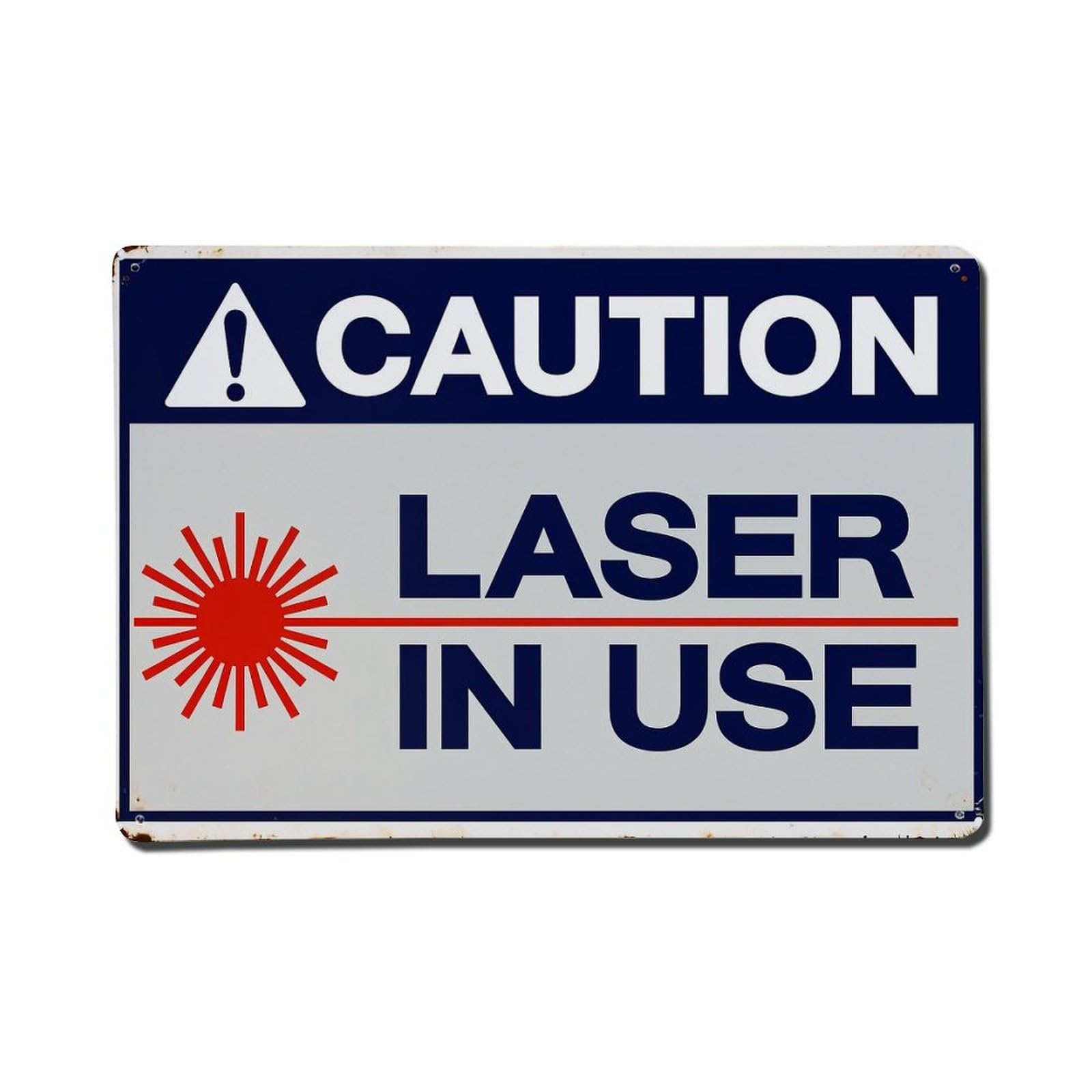 Caution Laser In Use Sign Tin Sign Metal Poster Vintage Metal Signs for Home Man Cave Bar Cafe Kitchen laundry room Wall Decorations Gift 8x12Inch