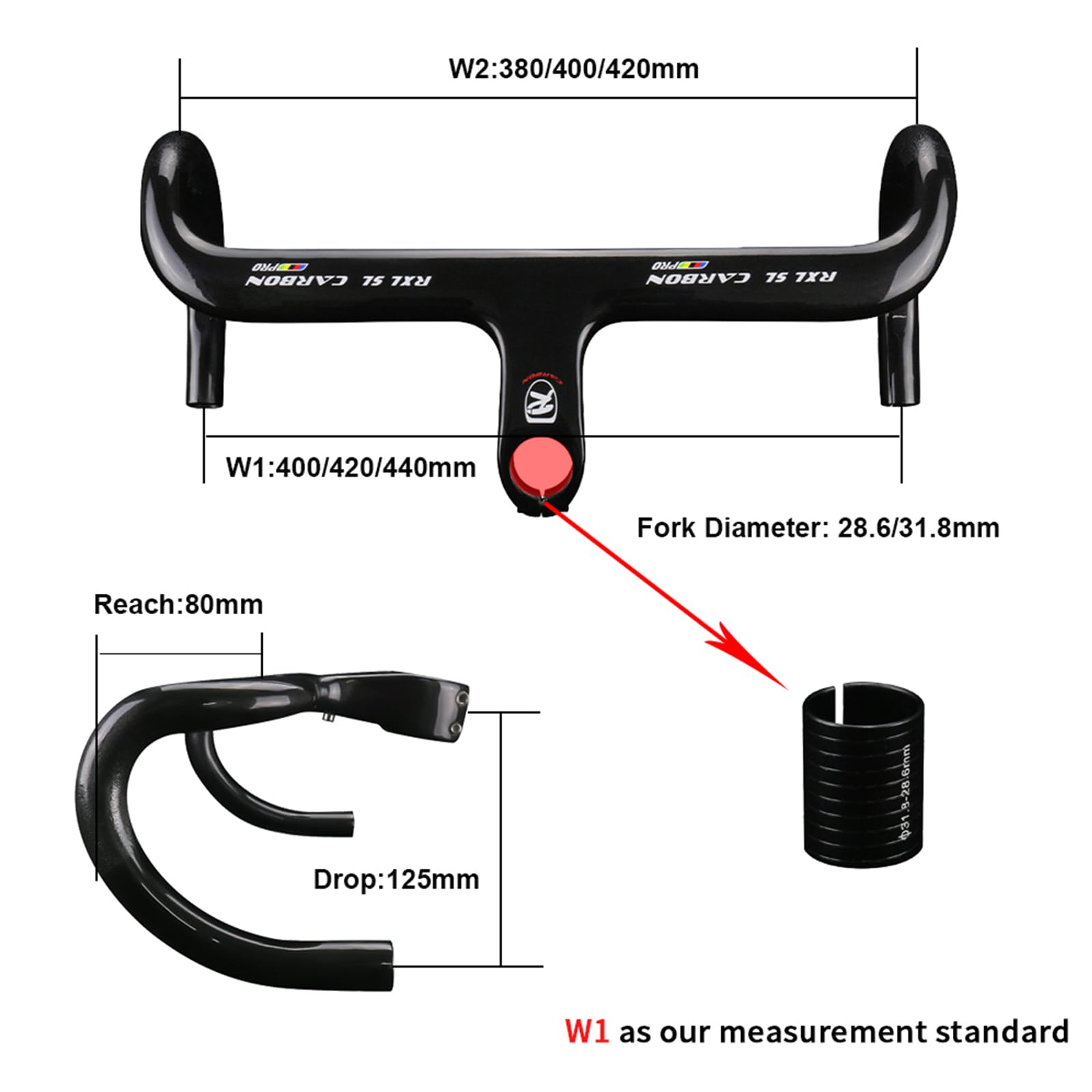 Amazon.co.jp: RXL SL カーボンハンドルドロップ一体式（OD2：1-1/4