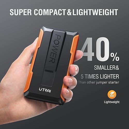 Miniatura 8 de UTRAI Arrancador de coche T1, batería portátil de 13200 mAh 2000 A para motores de gasolina de hasta 7.5 L y 5.5 L, caja de salto de 12 V, cargador