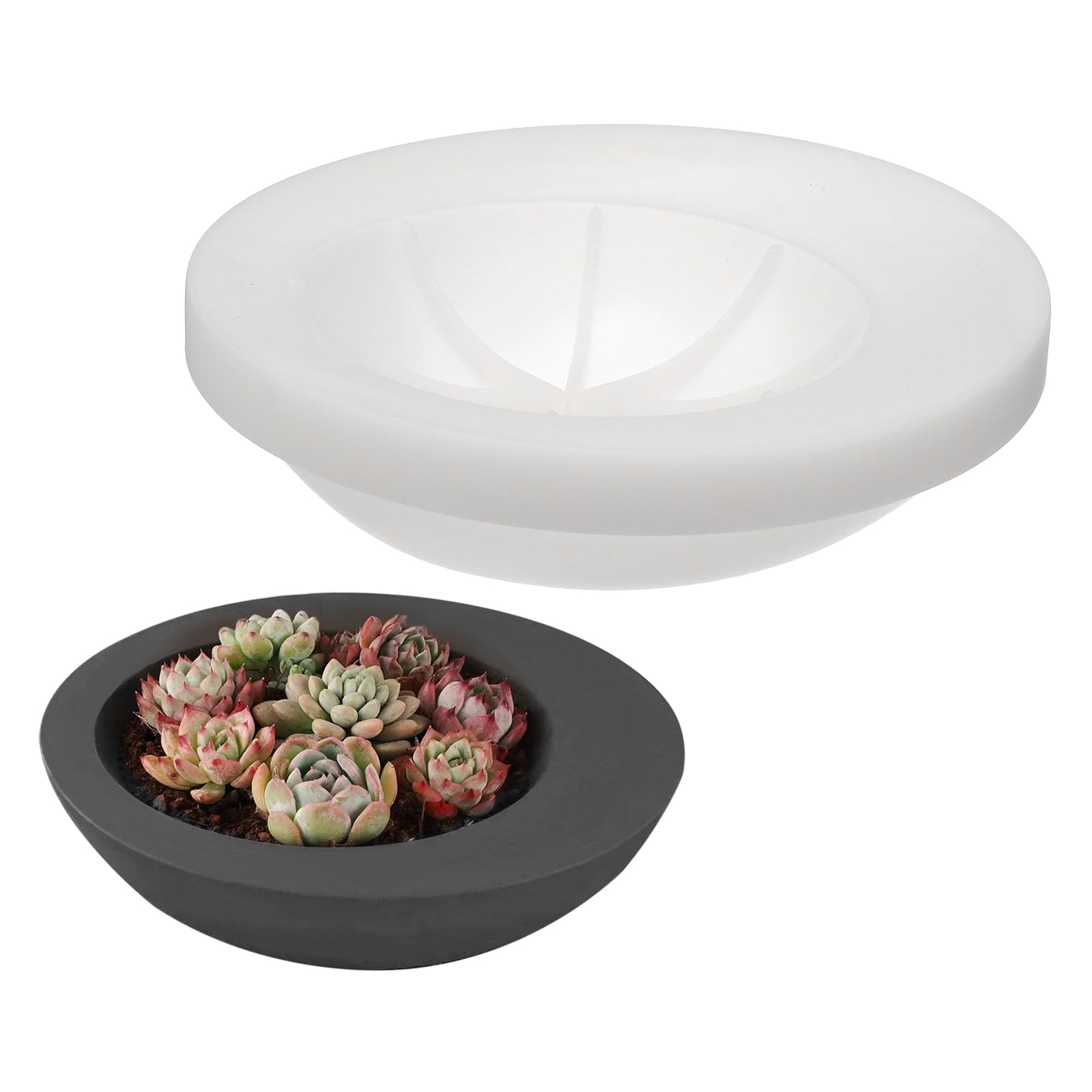 Moule en silicone pour pot de fleurs en béton PATIKIL 9x2.7 pouces
