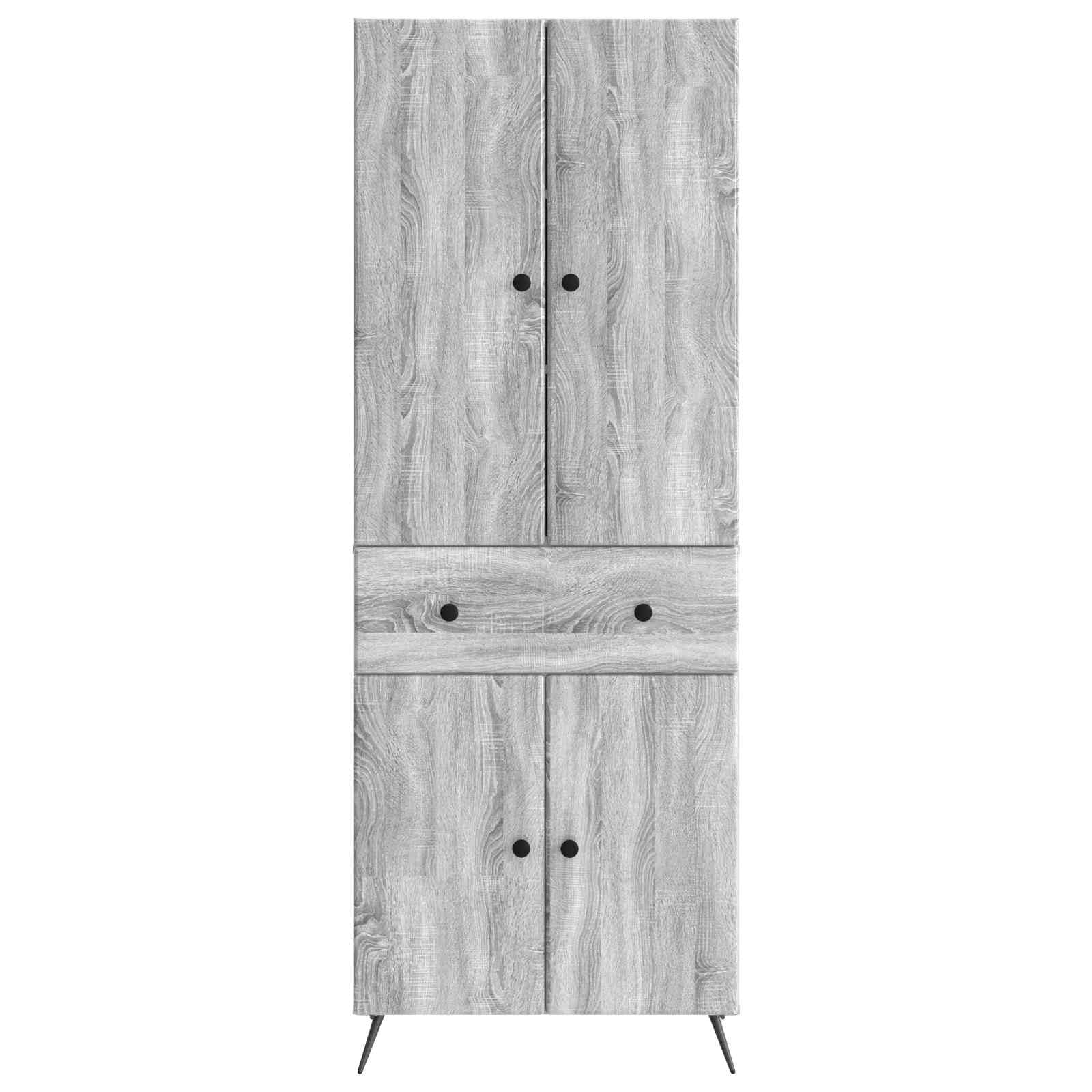 Meuble Rangement 2 Pcs Sonoma Gris avec Porte