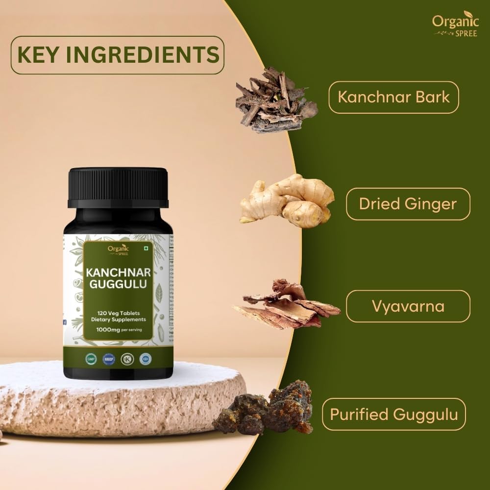 Kanchnar Guggulu 120 Tablets - Supports Detox and Lymphatic Health* - Ayurvedic Formulation - Certified and Vegetarian - Image 2