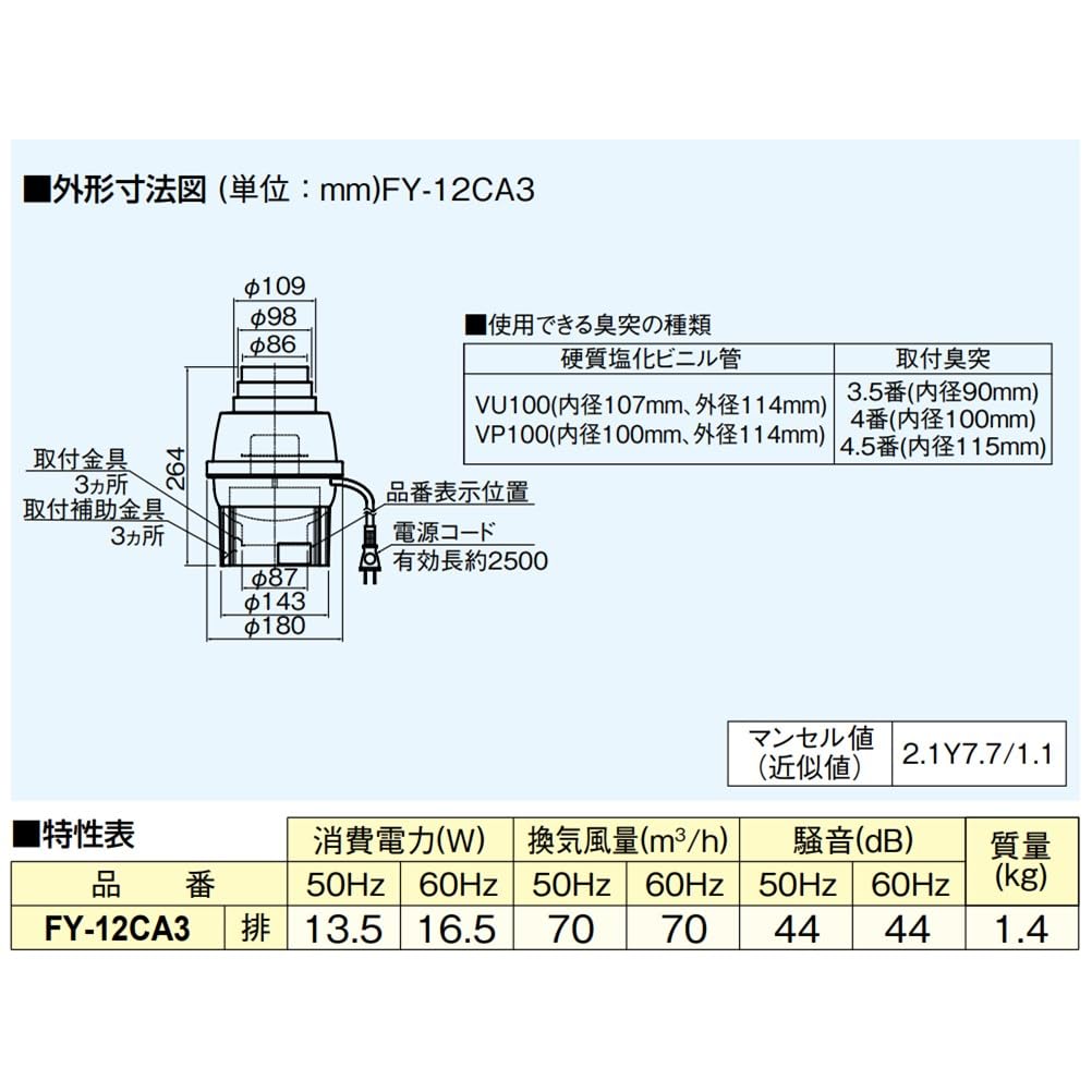 Amazon | パナソニック Panasonic サニタリー用換気扇 トイレ用換気扇