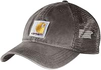 Carhartt Men's Buffalo Sandstone Meshback Cap - Breathable Cotton Duck Baseball Hat with Moisture-Wicking Sweatband