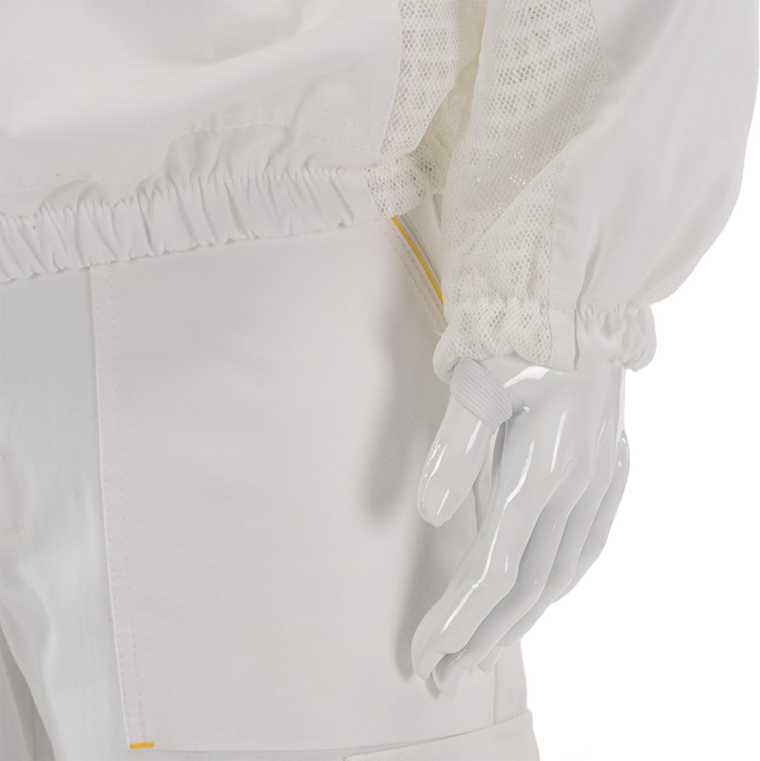 LYSON Imkerjacke Imkerbluse mit Hut Professionelle Imkerbekleidung Imkerbekleidung aus Mesh und Baumwolle Imkerjacke mit Reißverschluss Schutzjacke Imkerei Bienen Weiß Größe M
