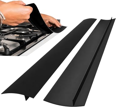 2 Pack Silicone Cooker Gap Filler, 21 Inch Stove Gap Covers, Black