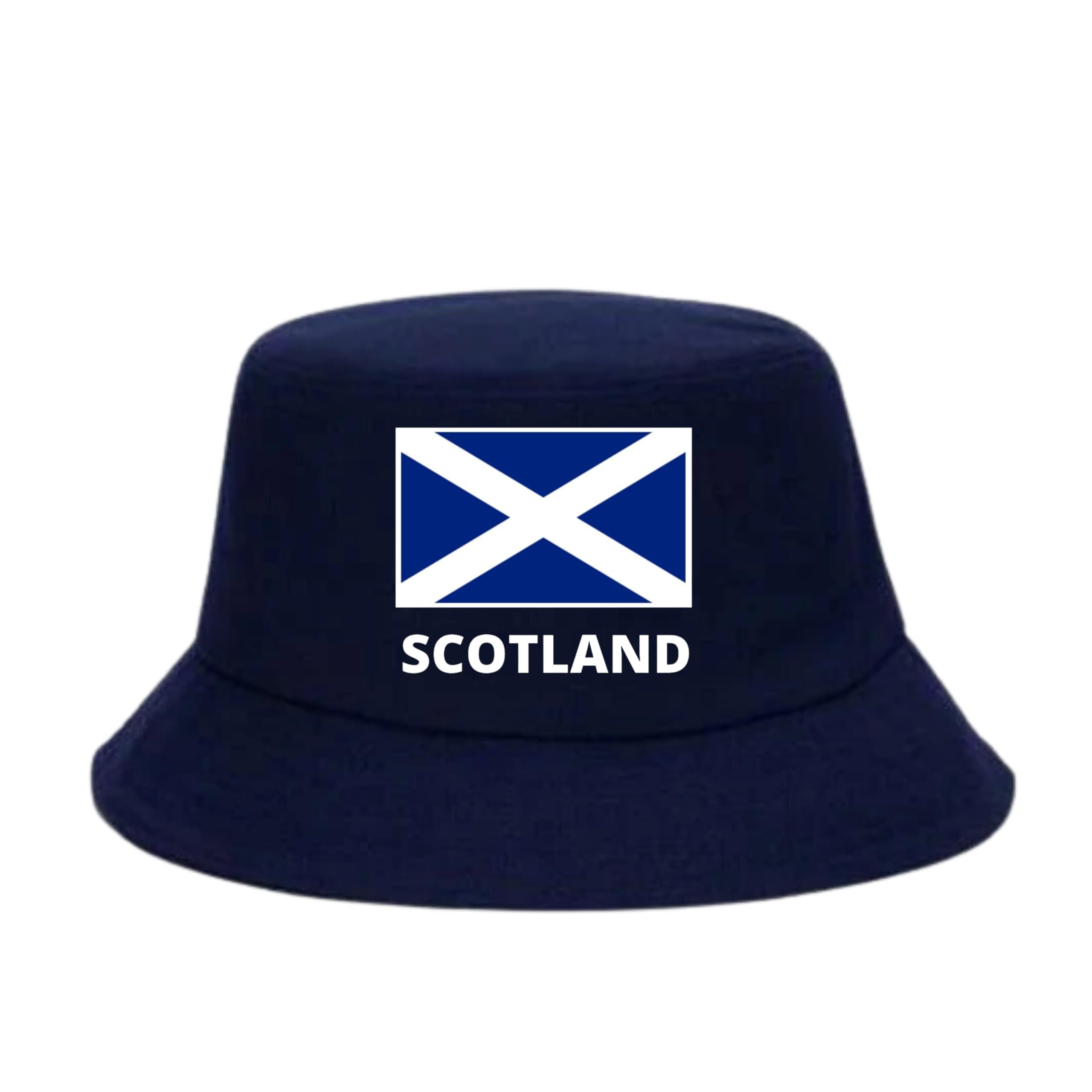 Fidra Kids Boys Girls - Scotland Navy Blue Bucket hat - Saltire Logo - One Size 54cm 4-12 Years - 48 Hour delivery