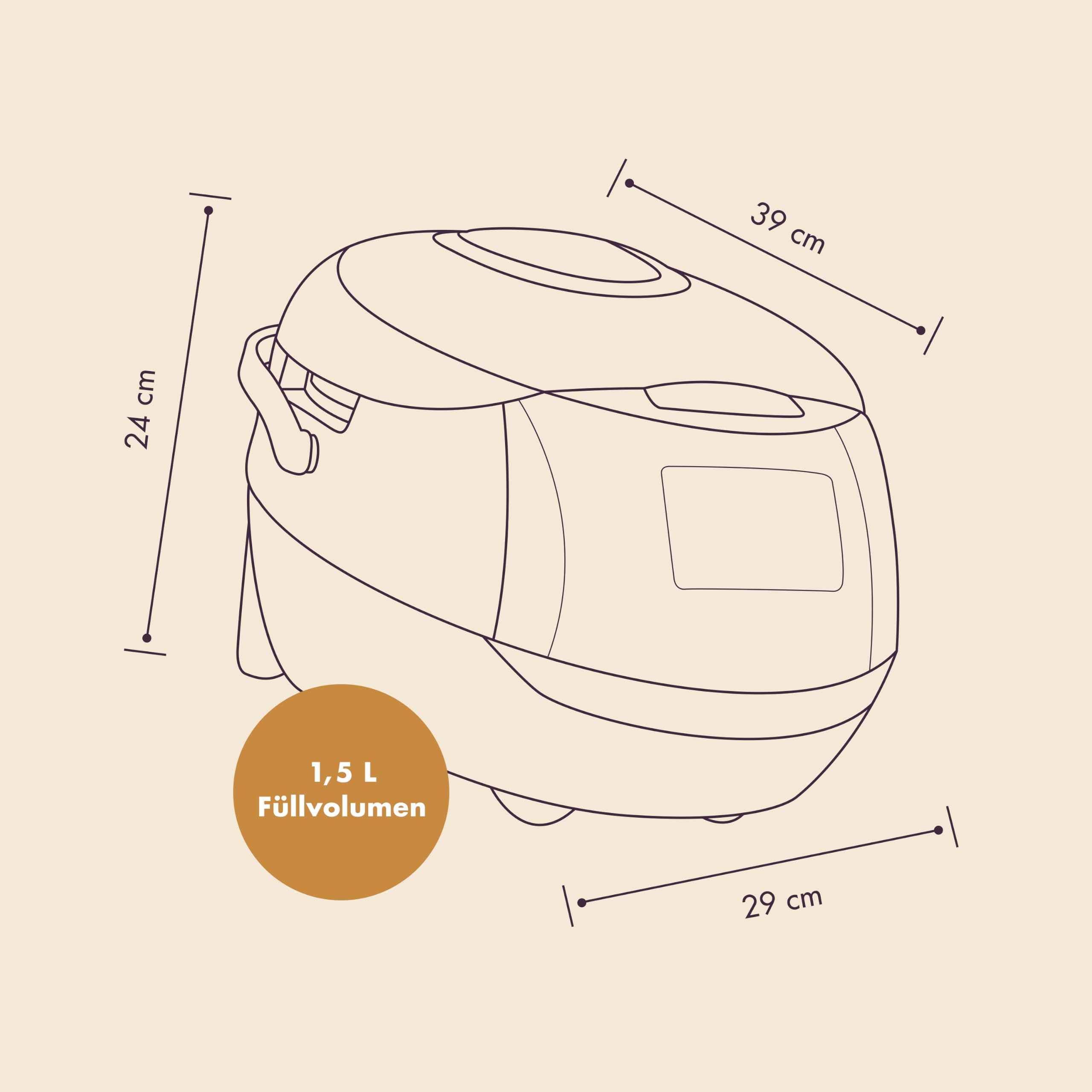 REISHUNGER Digitaler Reiskocher & Dampfgarer – 1,5L – Schwarz | bis zu 8 Personen – Warmhaltefunktion, Timer & Premium Innentopf – Multikocher, 12 Programme, 7-Phasen-Technologie