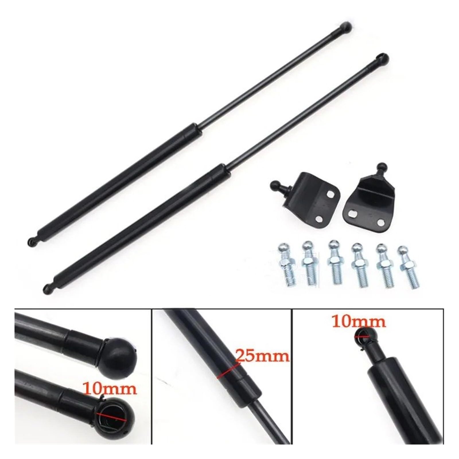 Gasdruckfeder 2 Stücke 300-600mm 400N Auto Streben Vorne Motorhaube Haube Hinten Stamm Heckklappe Boot Schock Hubstrebe Unterstützung Bar Gas Frühling Bus RV Gasfeder(500mm)