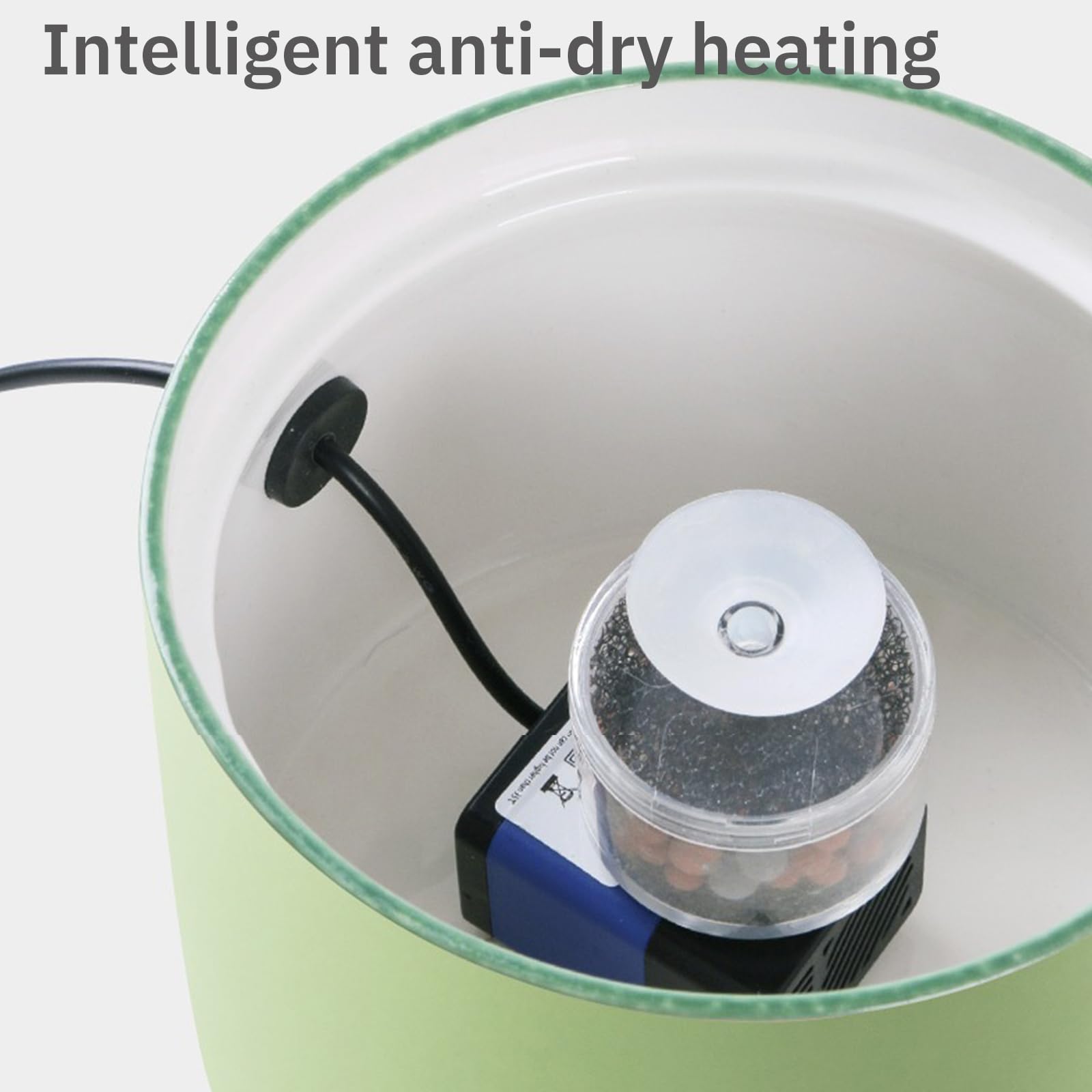 Fontana d'Acqua Automatica per Gatti da 1,5 L, Distributore Elettrico di Acqua per Animali Domestici in Ceramica con Pompa Silenziosa 6 Filtri di Ricambio per Gatti, Cani,Verde