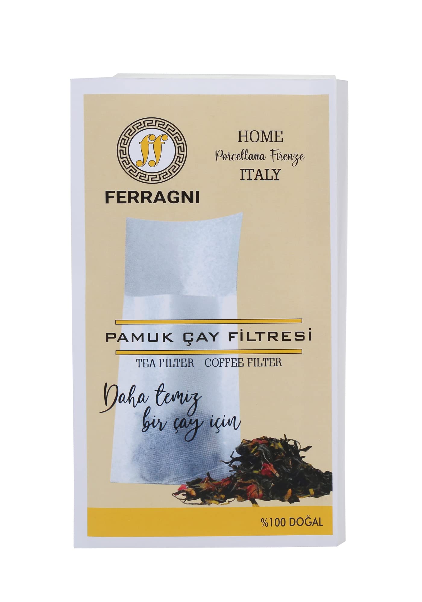 FERRAGNI HOME Porcellana Firenze ÇAY ve KAHVE FİLTRESİ TEK PAKET (100 Adet) KÜÇÜK BOY (6,5 * 14)
