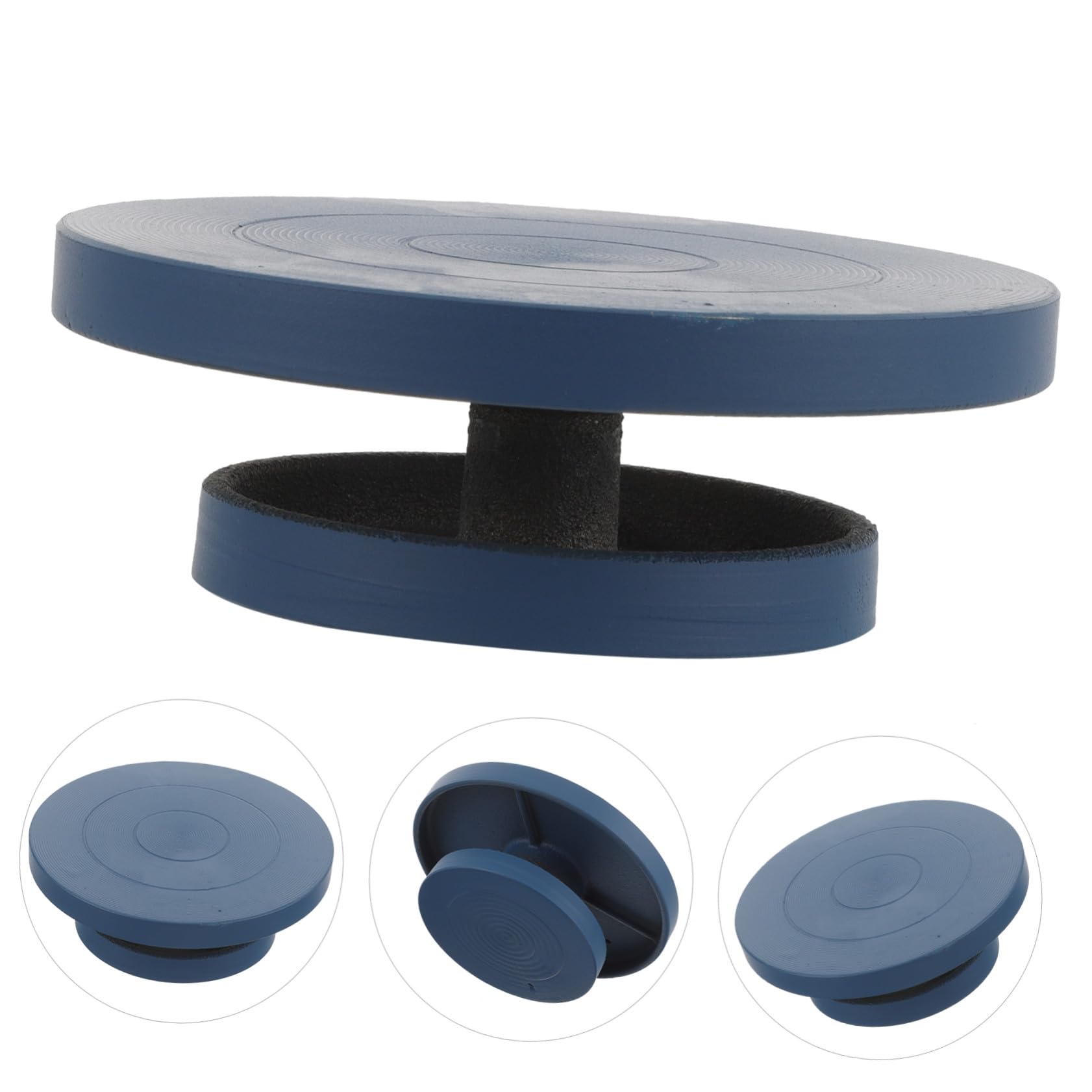 Plato Giratorio de Hierro para Arcilla, Azul, Base Estable y Suave