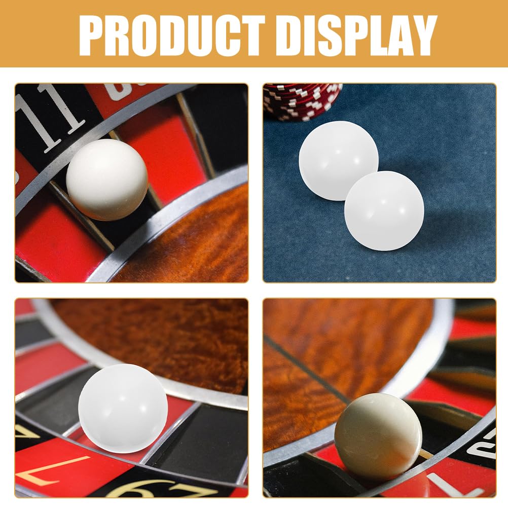 Toyvian 5Pcs Roulette Wheel Replacement Balls 12Mm Acrylic Roulette Game Beads for 8-12 Inch Wheels Elegant White Design - Image 3