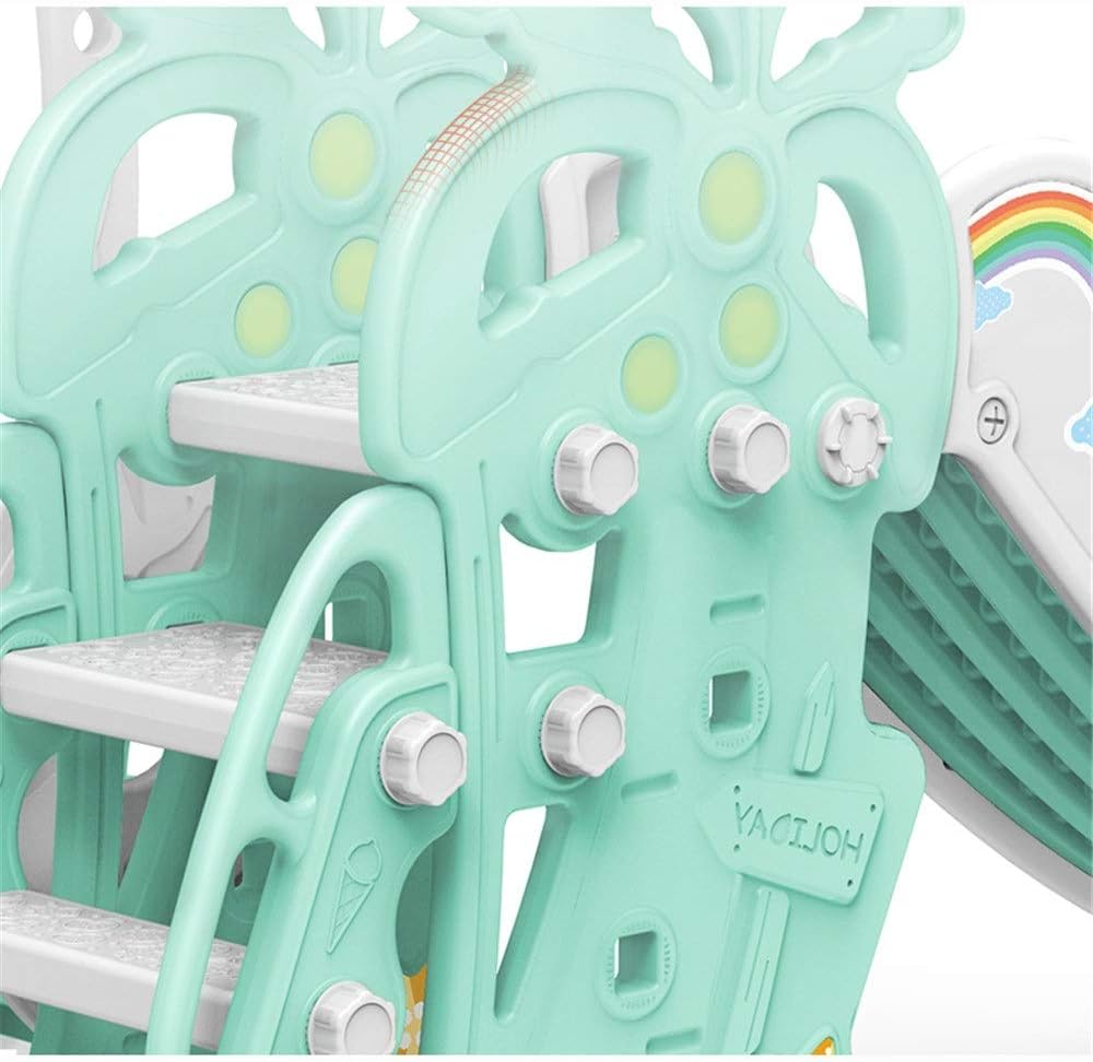 Indoor Slide Three-in-one Slide Indoor Toddler Play Family Slide Playground Recommended for Children Ages 1-10 Freestanding Slides (Color : Green, Size : 155x200x103cm) : Toys & Games