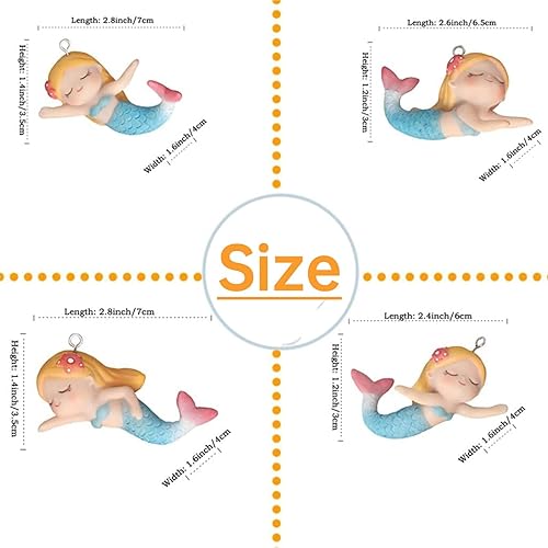 Miniatura 2 de PAPIEEED Decoración flotante de pecera de sirena, decoraciones de acuario de dibujos animados para mascotas acuáticas para jugar adornos de acuario