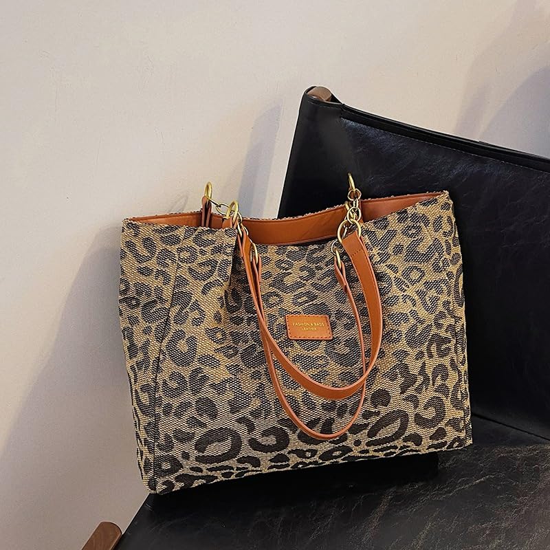y2k Cheetah Handbags for Women, Fashion Tote Shoulder Bag Leopard Print Purse Ladies Chic Shoulder Bags Handbag Bag (brown)3