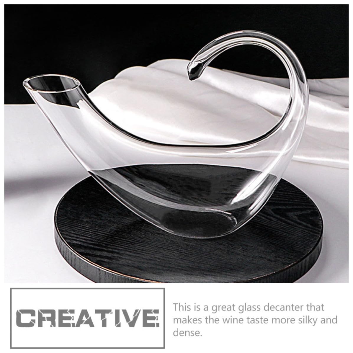 Abaodam Decantador de Vino de Vidrio Elegante y Práctico Diseño Exclusivo para Uso Doméstico, Jarra para Decantar y Airear Vino Tinto sin Goteo