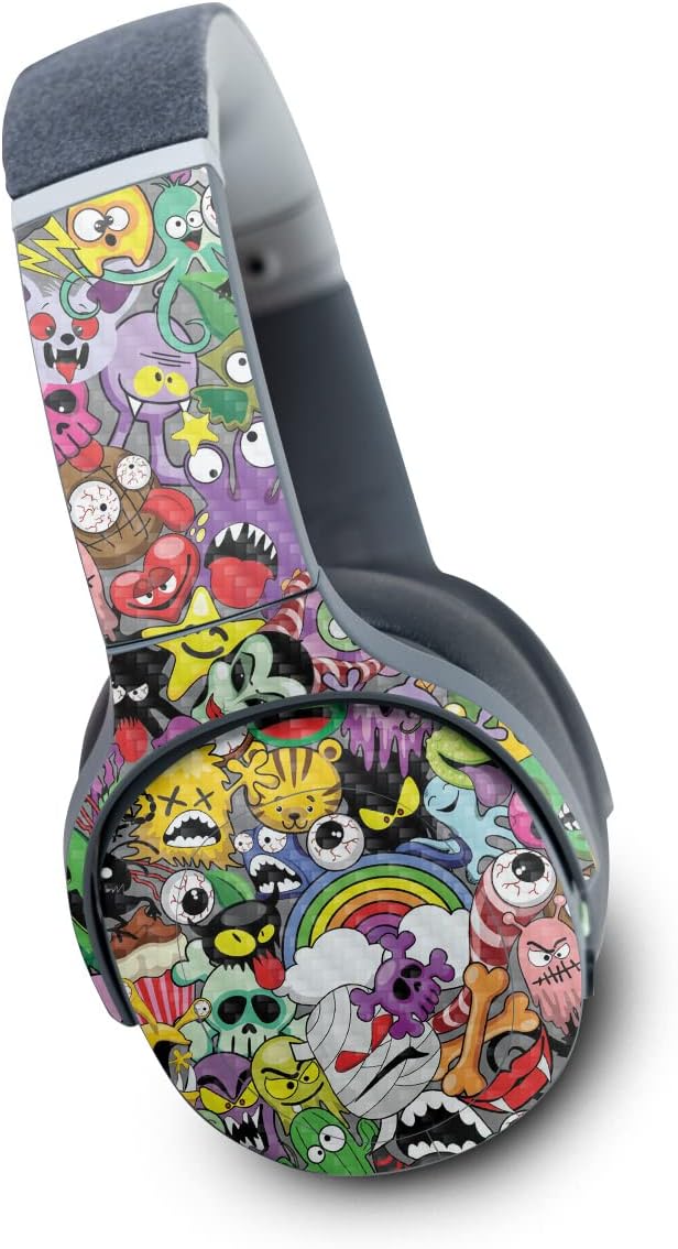 MightySkins Carbon Fiber Skin Compatible with Skullcandy Crusher Evo Wireless - Monster Mash | Protective, Durable Textured Carbon Fiber Finish | Easy to Apply | Made in The USA