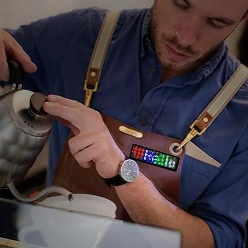 Miniatura 6 de Insignia de nombre LED Bluetooth, etiqueta de nombre LED recargable inalámbrica, pantalla de mensaje de desplazamiento, letreros LED programables