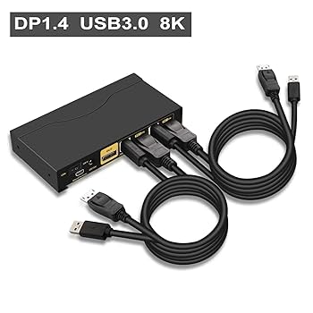 1点限り❤️ CKLau 8K Displayport DP 1.4 USB CKLau 8K Displayport DP 1.4 USB 3.0デュアルモニター KVM