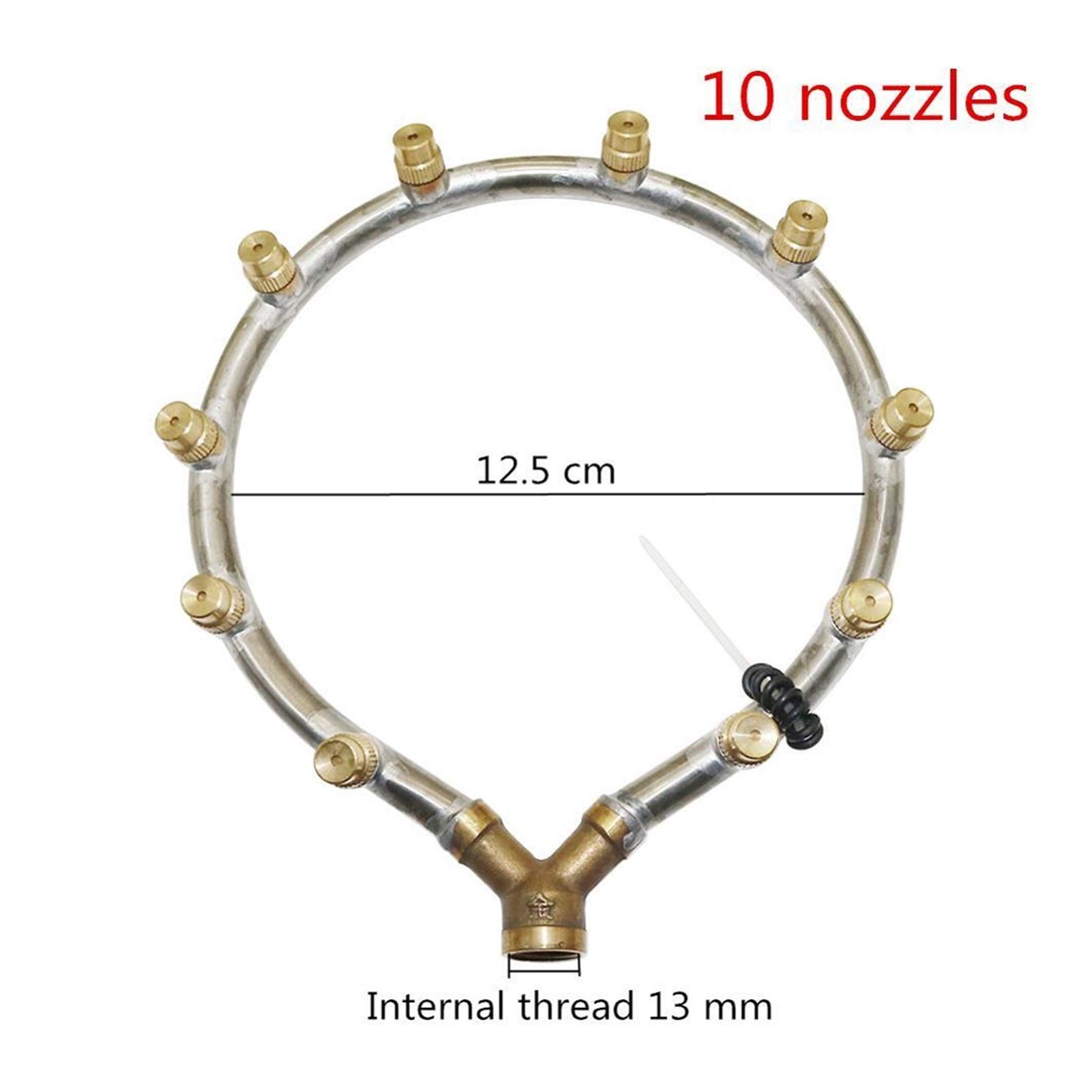 Système d'irrigation par aspersion pour jardin et pelouse, buse d'atomisation à anneau réglable M14 x 1,5 mm, filtre à filetage externe 1/2 pouce, buse de refroidissement par brouillard d'irrigation