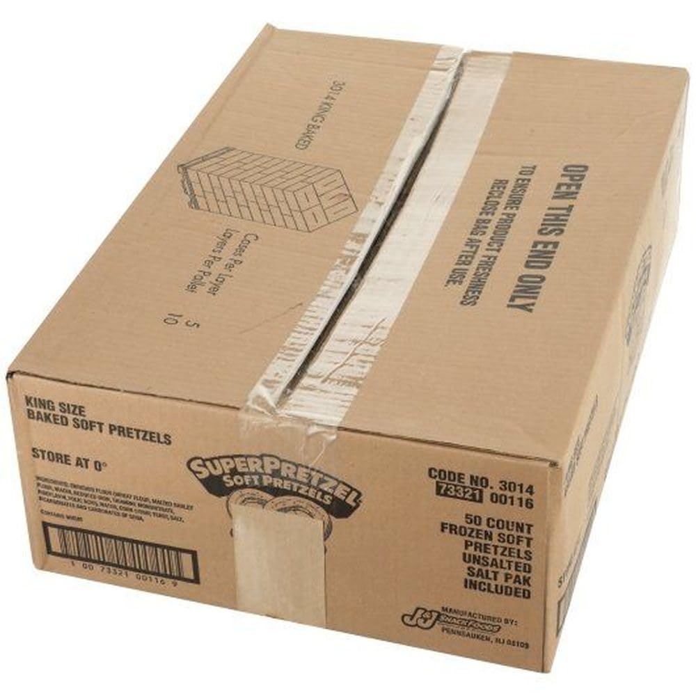 J and J Snack Super King Size Soft Pretzel -- 50 per case.