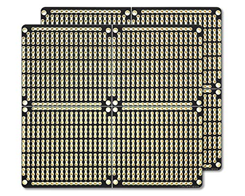 Electrocookie Pcb Prototype Board, Snappable Strip Board With Power Rails For Electronics Projects Compatible For Diy Arduino Soldering Projects, Gold-Plated, 3.8"X3.5" (2 Pack, Matte Black) #TOP4