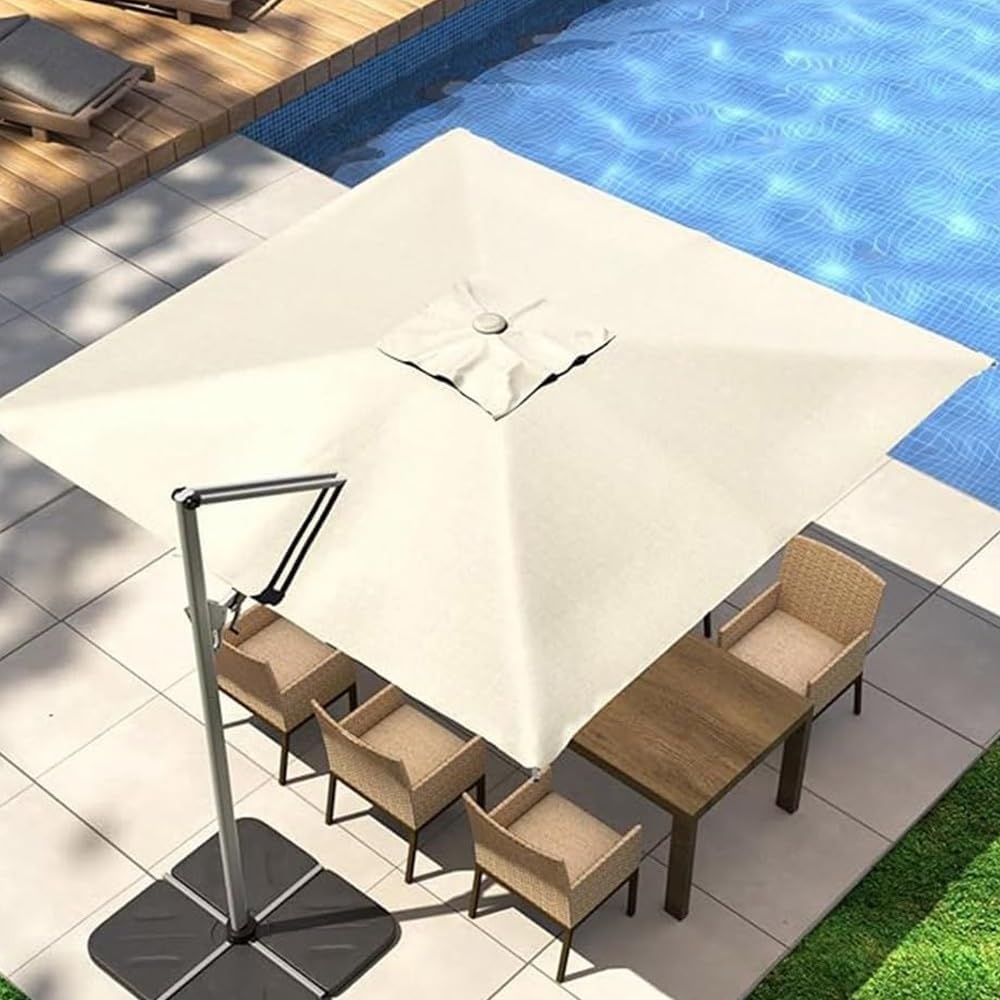 Copertura Di Ricambio Per Ombrellone Da Giardino Quadrato 3x3.0m Beige