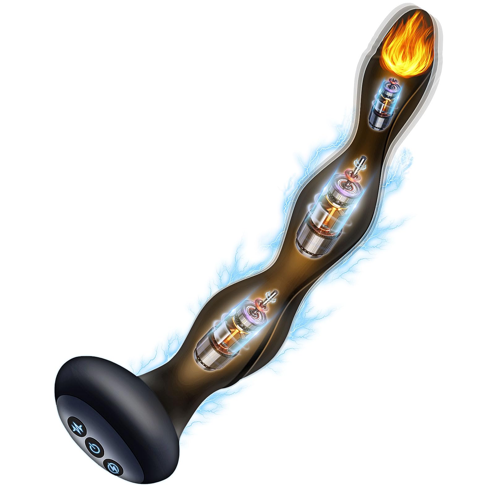Amazon.com: Romi Anal Vibrator Butt Plug Silicone Vibrating Heating  Shocking Anal Beads Prostate Massager G-spot Stimulation with 5 Electric  Shock Intensities 10 Vibration Modes for Men Women Couples : Health &  Household