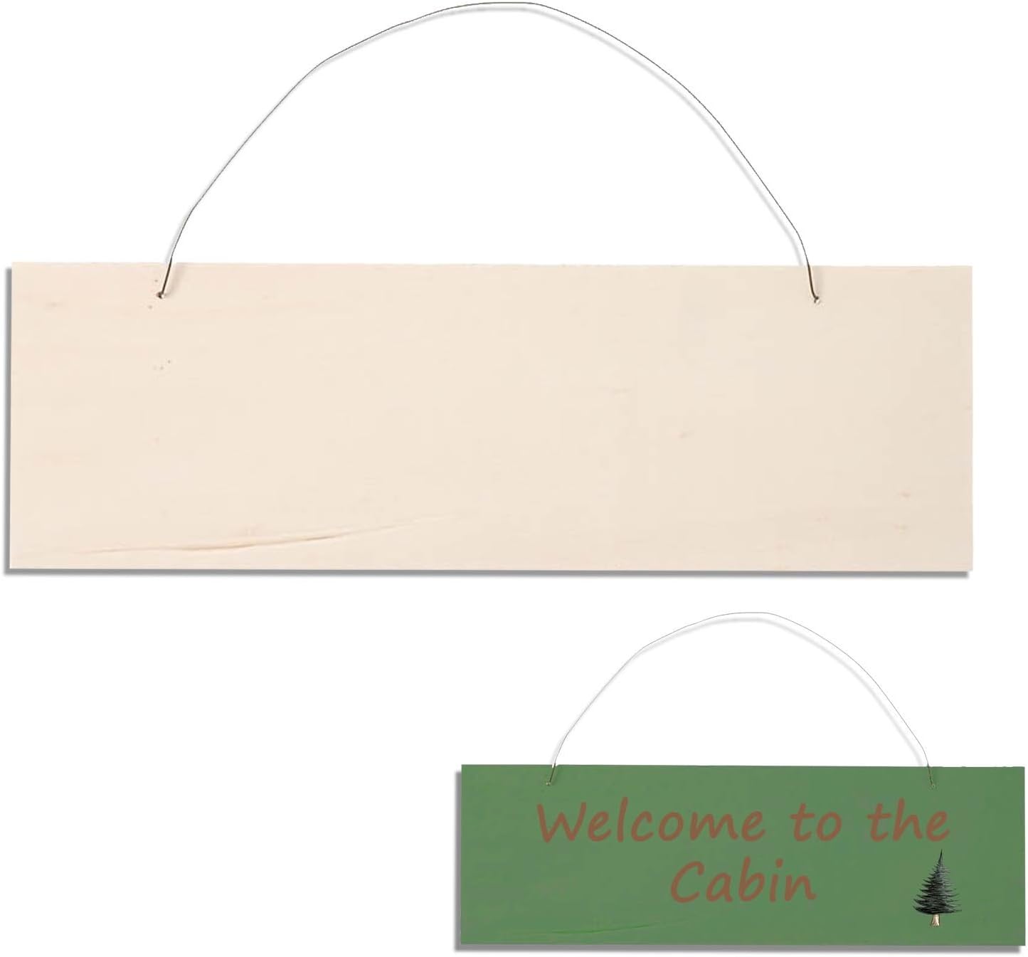 Craft Fix Unfinished Wood Sign with Wire Hanger - 2.5 x 8