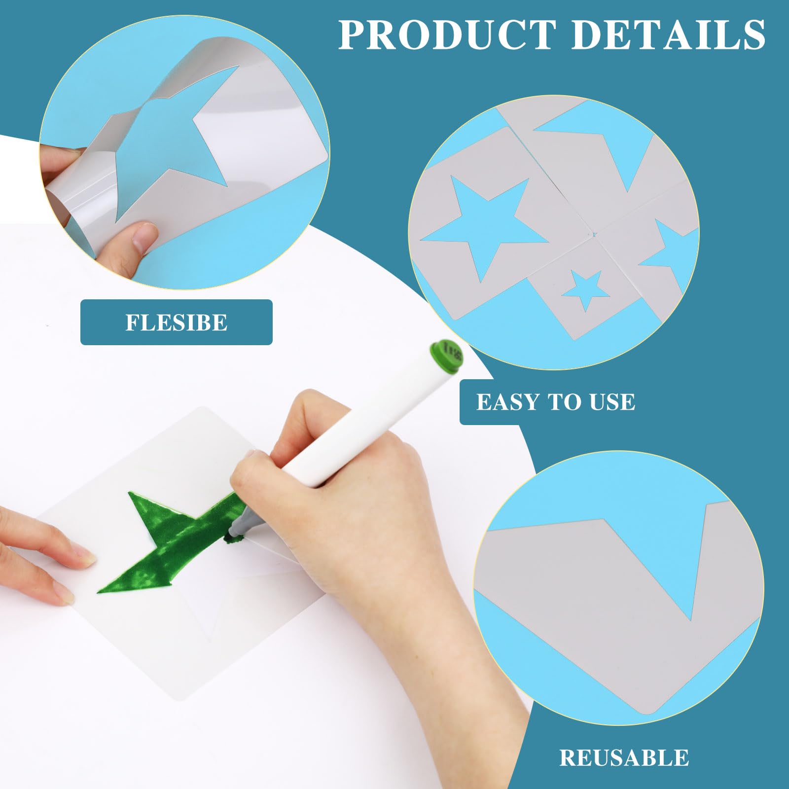 16 PCS Large Star Stencil, Star Stencils Different Sizes