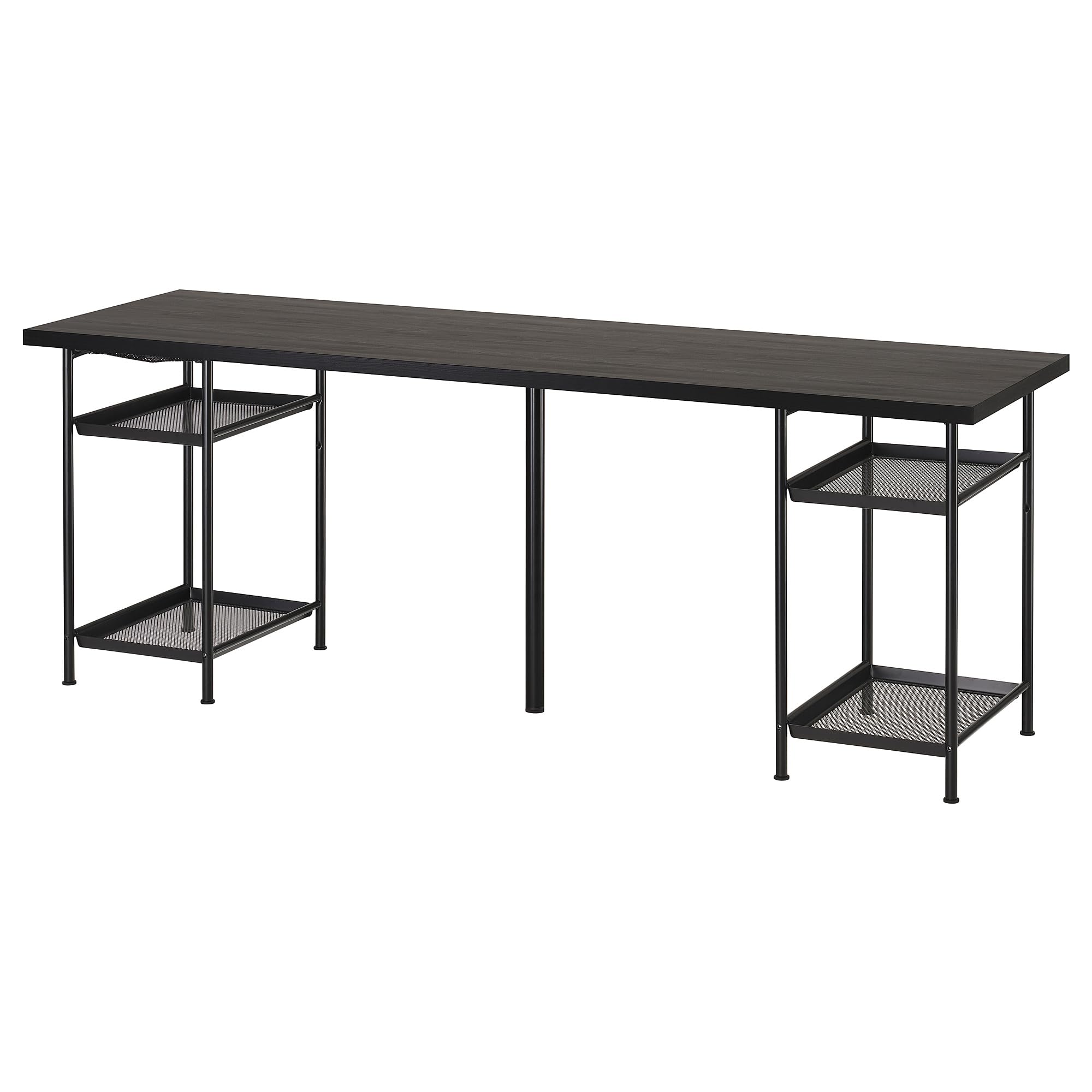 Bureau LAGKAPTEN SPÄND noir-brun 200x60 cm pour grand espace