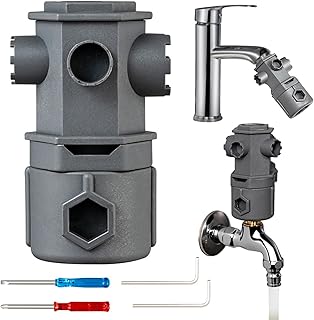 YESBAY オールインワンレンチツールセット 蛇口用 16イン1蛇口ツール 多機能蛇口レンチ ポータブルレンチセット 浴室キッチン用蛇口レンチツール (グレー)