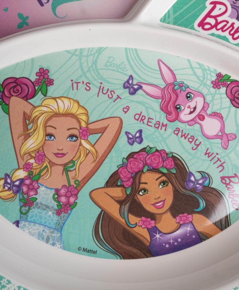 Superware Melamine Barbie Butterfly Divided Plate Kids Toddlers 3 Section Dinner Tray Durable Children Dining Serving Home Kitchen-picture-24