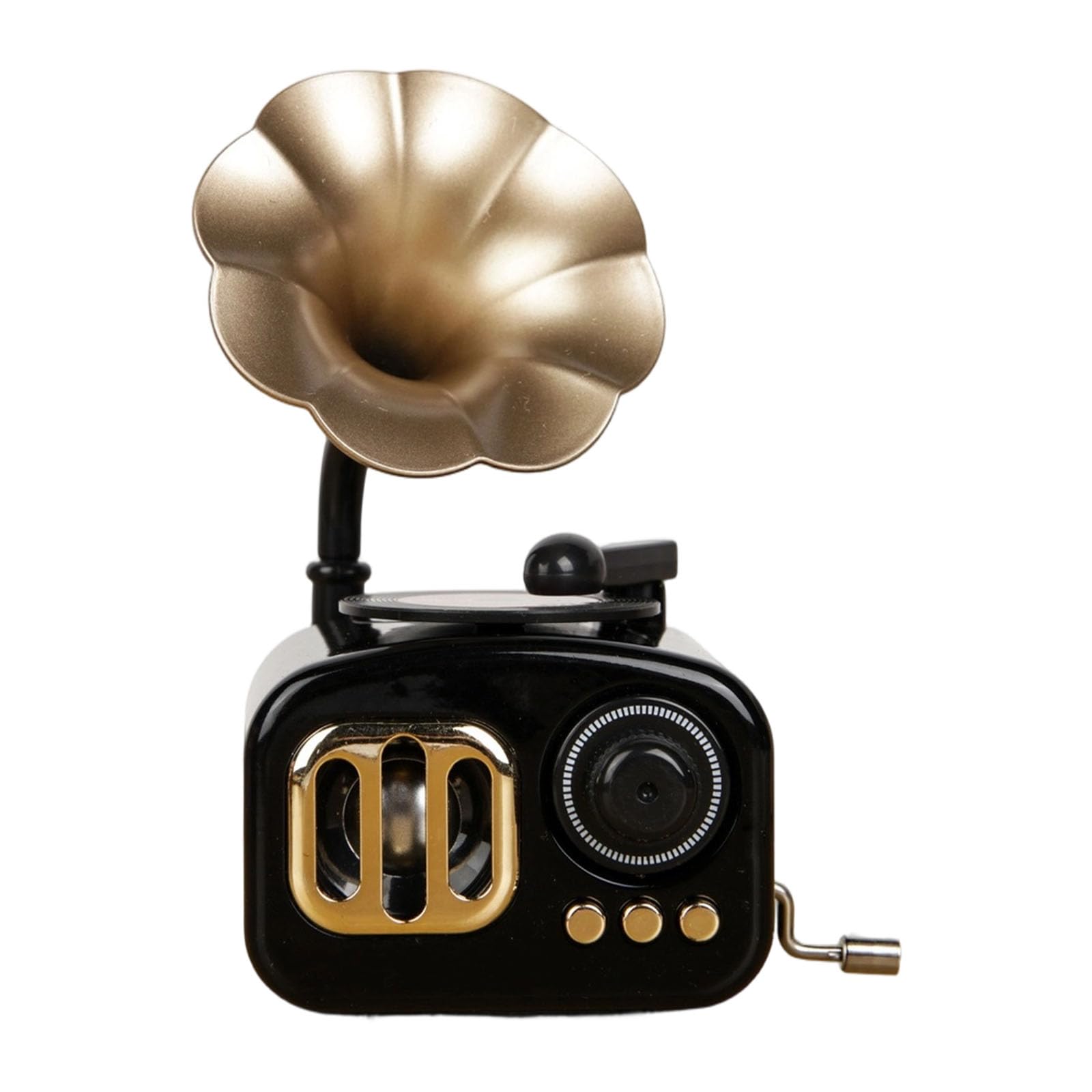 Piceioep Nostalgic Melodies Player Small Hand Crank Gramophone Music Box Antique Aesthetic Ornament Living Room Bedroom Decors Antique Phonograph Music Box