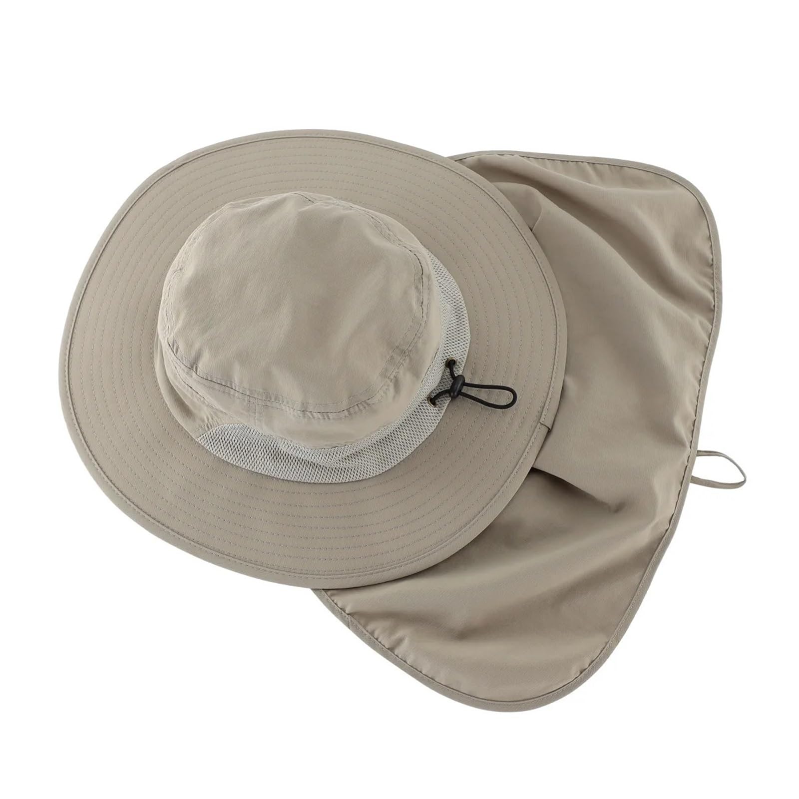 Sonnenschutzhut for Herren Und Damen, UPF50+, Breite Krempe, Leicht, Abnehmbar, Fischerhut Mit Nackenklappe, Gesichtsschutz for Den Außenbereich