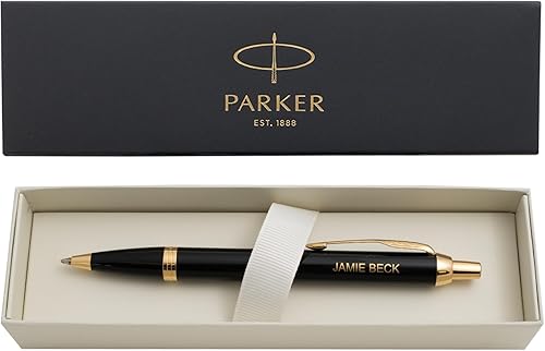 Parker Pen  Bolígrafo de regalo Parker IM con laca negra y ribete dorado Grabado personalizado por bolígrafos Dayspring  Se envía en un día hábil