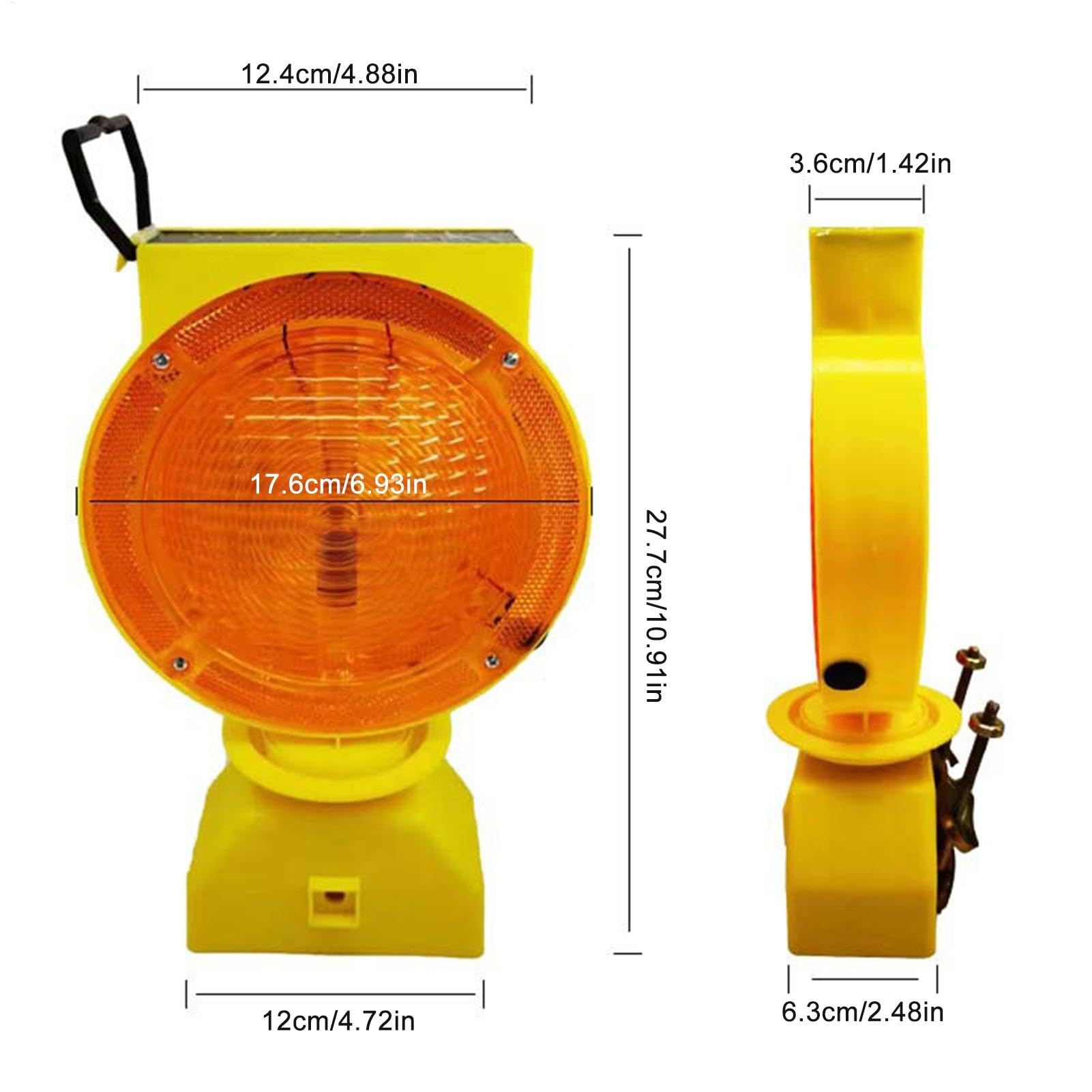 Luces solares de advertencia industriales, baliza de construcción estroboscópica LED, señal súper brillante impermeable, 27,7 x 12,4 x 6,3 cm, indicador de seguridad de alta visibilidad, ideal para
