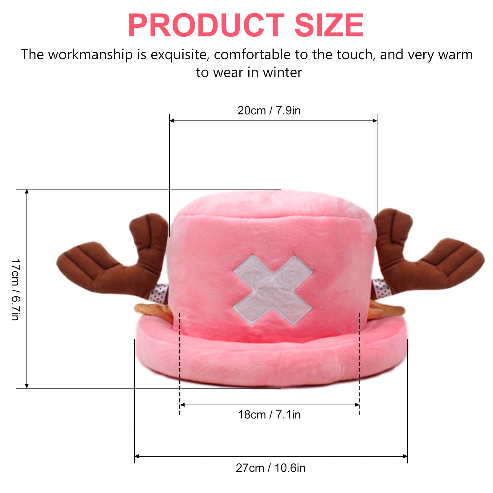 Gorro de Anime, Gorro de Chopper, Cosplay, para Halloween, Cumpleaños, Carnavales