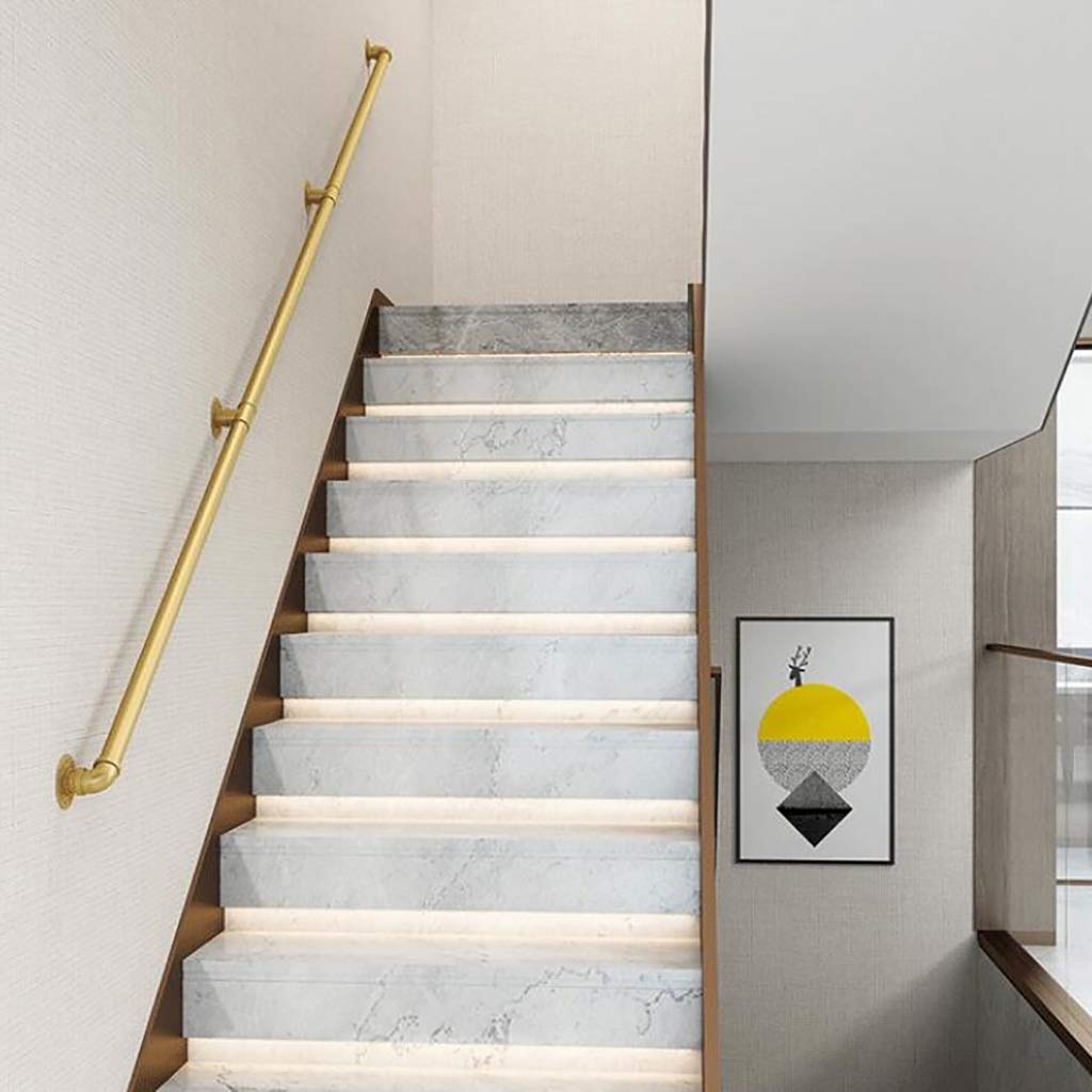 Main courante escalier CHEWYNP en fer noir de 35 cm à 300 cm avec supports