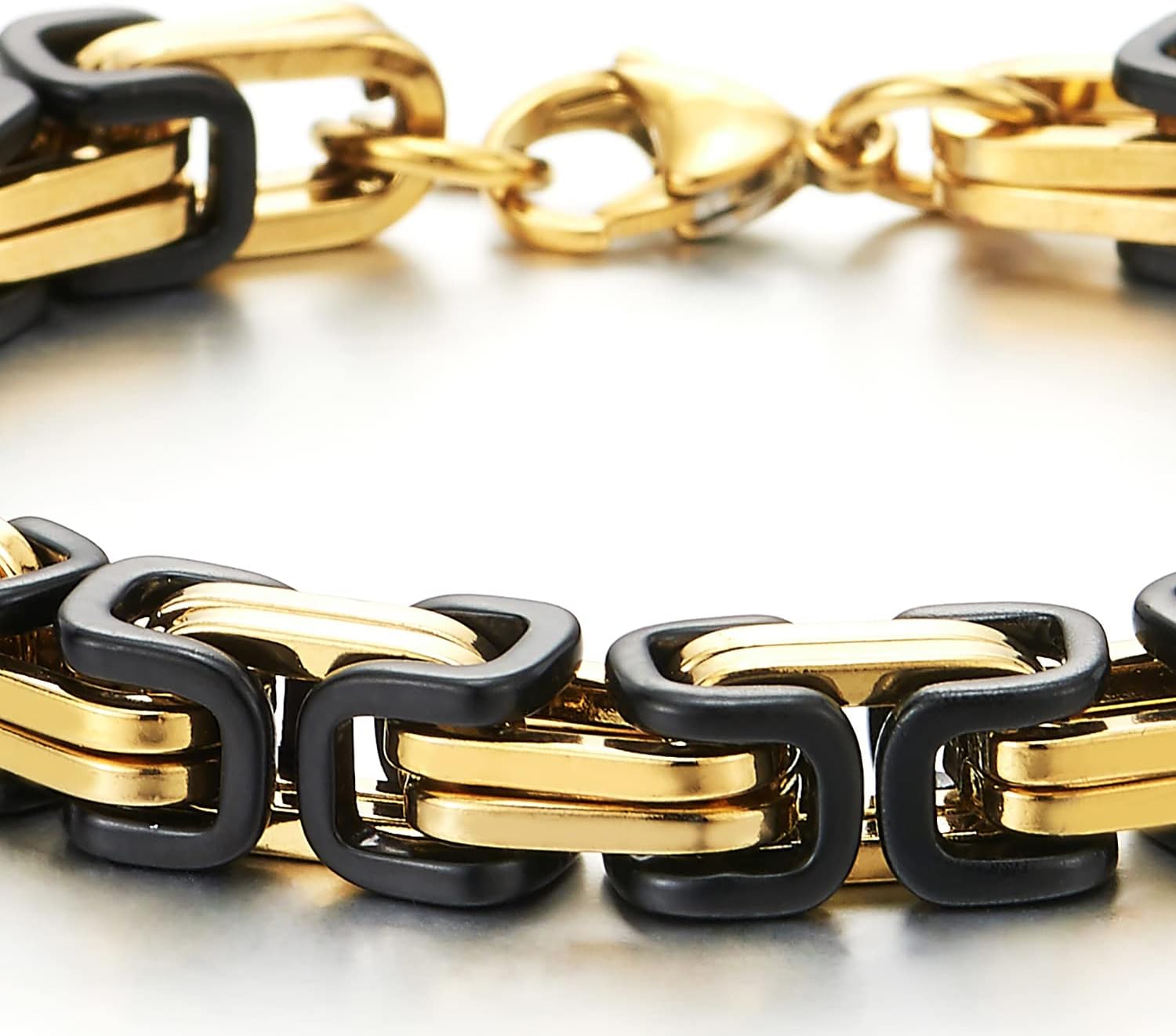 COOLSTEELANDBEYOND Mens Women New Stainless Steel Braided Link Bracelet Polished - Image 2