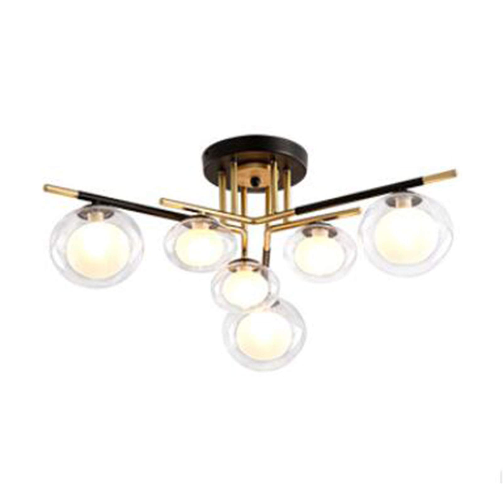 CZYLJLK Black Ceiling Light,8-Light Sputnik s,Mid-Century Semi Flush Mount Light for Living Room,Bedroom,Dining Room,Kitchen,Office-Black 6t